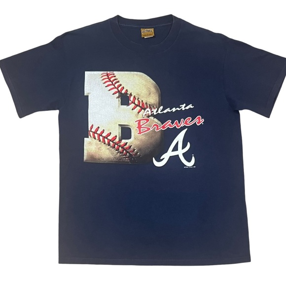 Vtg Atlanta Braves T-shirt Graphic 1996 MLB Large Tee USA Nutmeg Baseball 90s - Picture 2 of 11